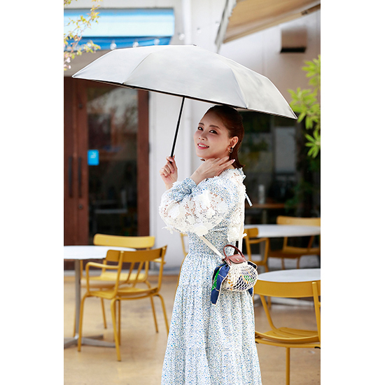 [BICHERIE.]100%完全遮光 晴雨兼用 折りたたみ日傘 軽量タイプ 54cm