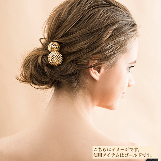 FRANCE Luxe]メタル メッシュ ボール スクリュー ピンL(シルバー